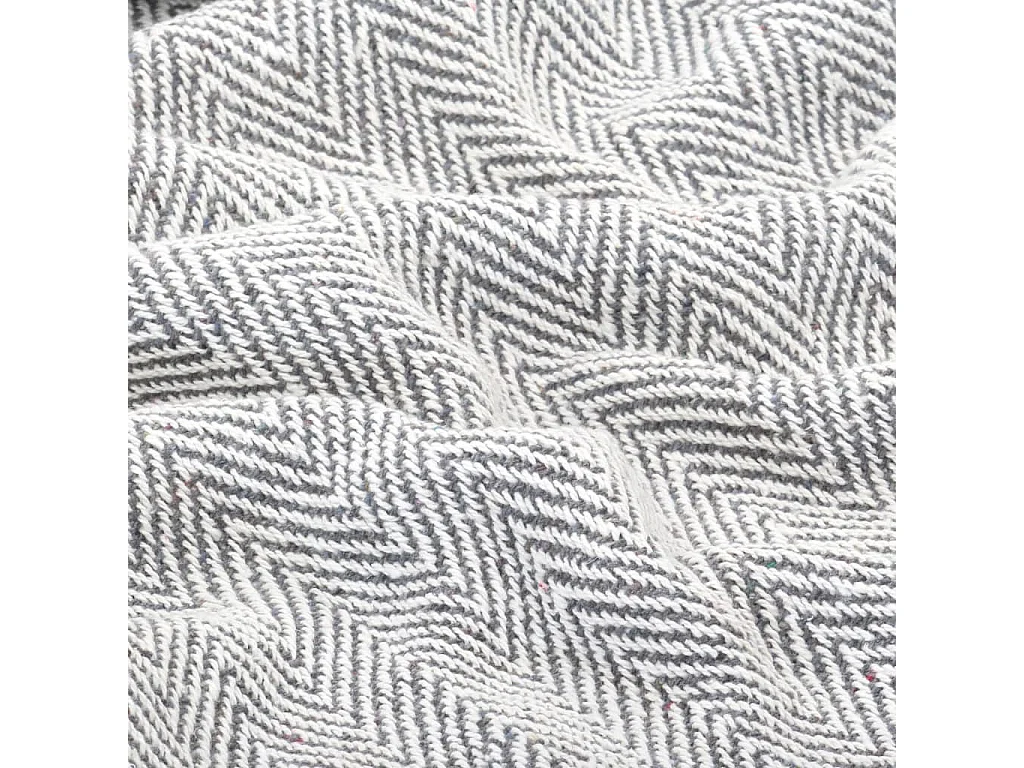 Couverture coton à chevrons 160x210 cm Gris FR175008