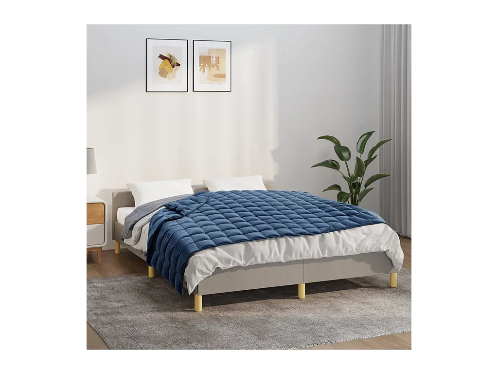 Couverture lestée Bleu 140x200 cm 6 kg Tissu FR533334
