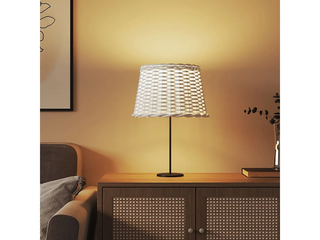 Lampenkap Ø40x26 cm wicker wit BE460456