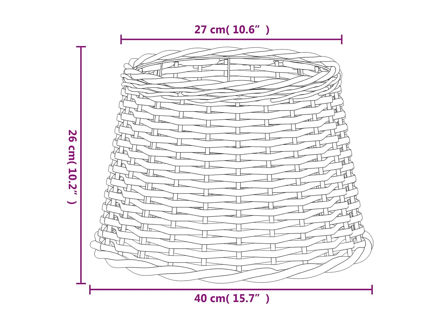 Lampenkap Ø40x26 cm wicker wit BE460456