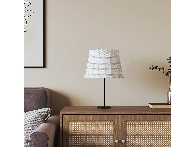 Pantalla para lámpara mimbre blanco Ø25x17 cm ES574951