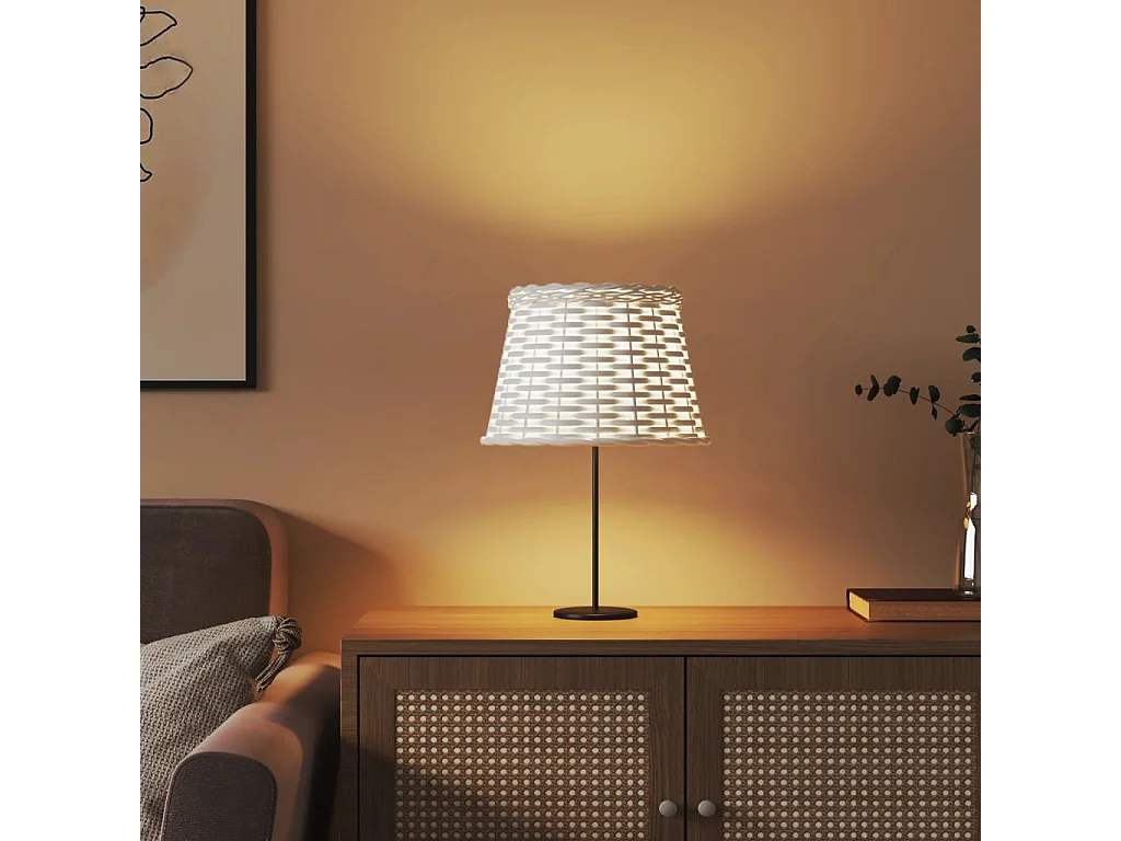 Abat-jour blanc Ø25x17 cm osier FR283129