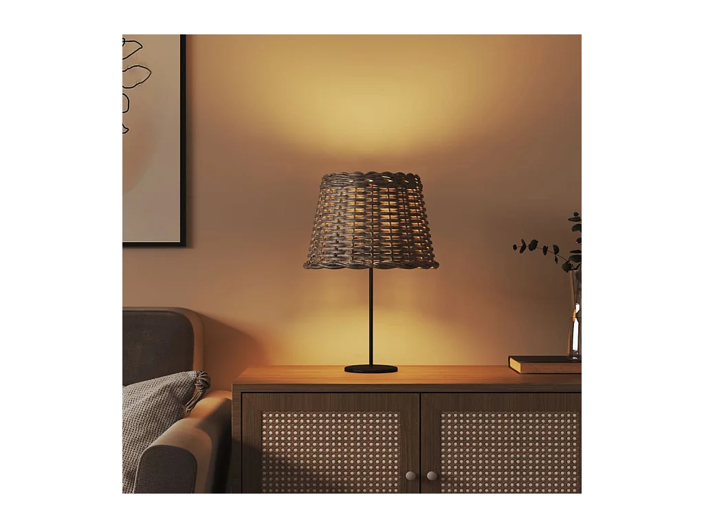 Abat-jour marron Ø30x20 cm osier FR475181