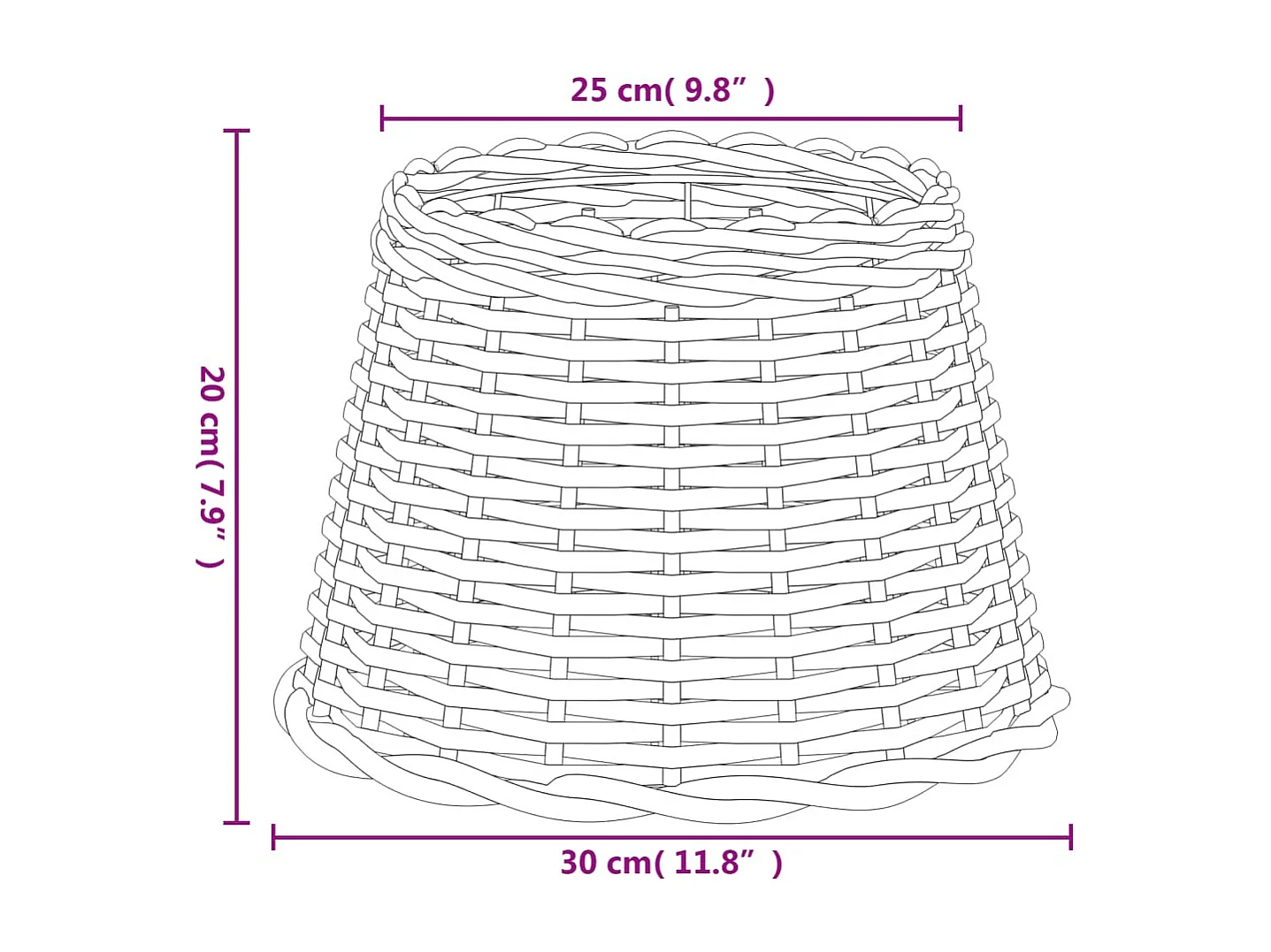 Lampenkap Ø30x20 cm wicker bruin BE801996