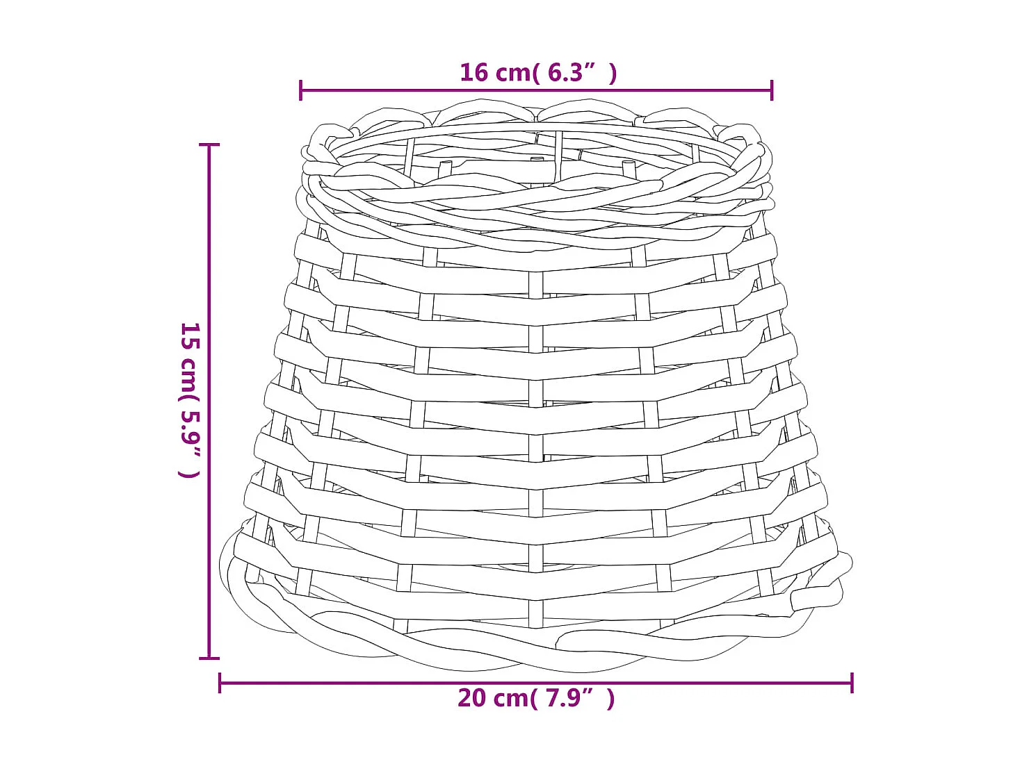 Abajur Ø20x15 cm vime branco PT841935