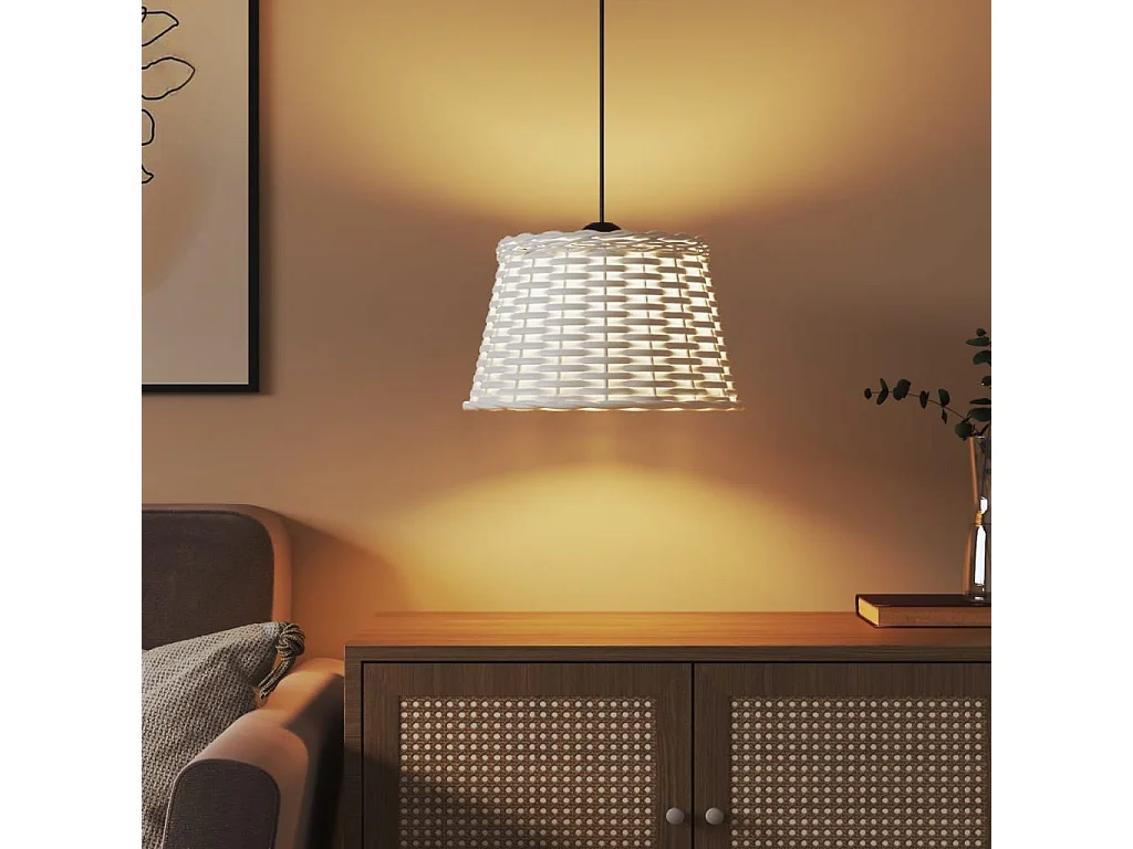 Abajur de teto Ø38x23 cm vime branco PT948301