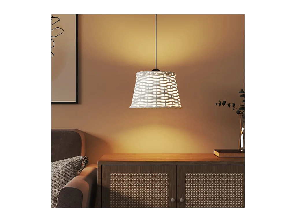 Abajur de teto Ø25x17 cm vime branco PT364201