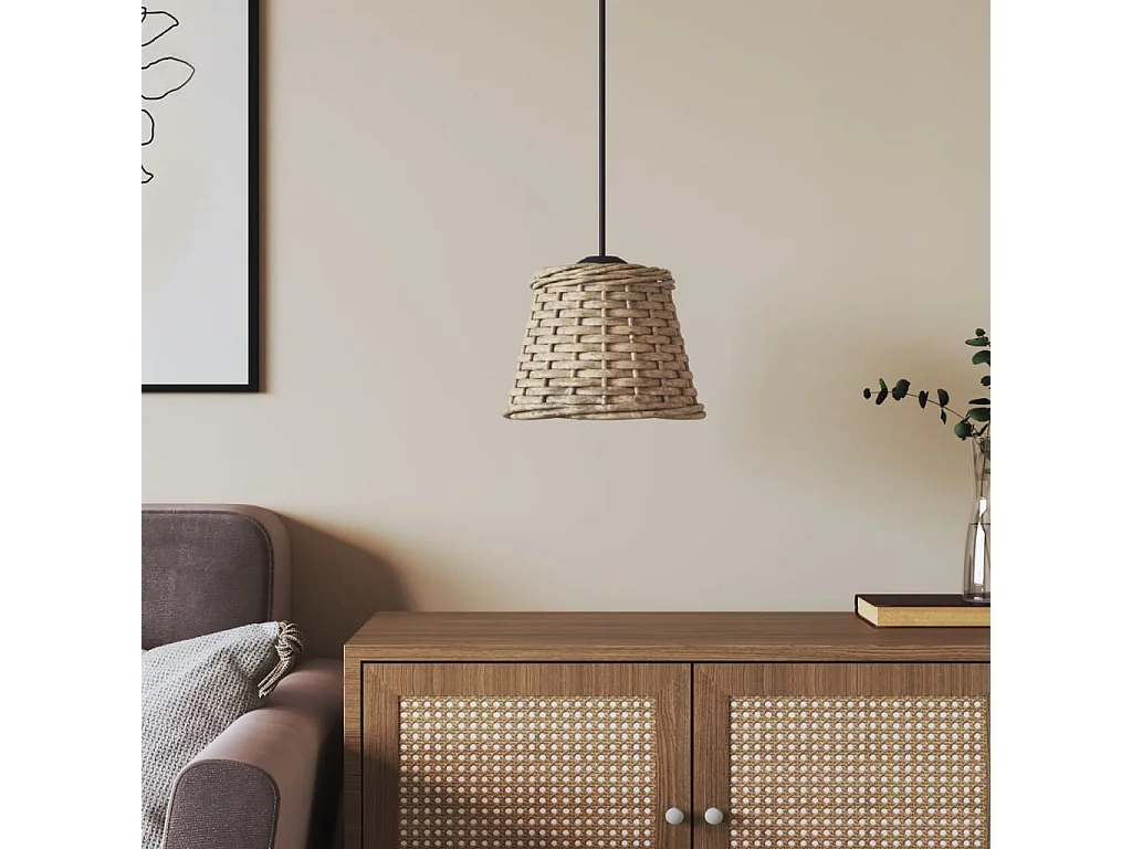 Plafondlampenkap Ø15x12 cm wicker bruin BE392484