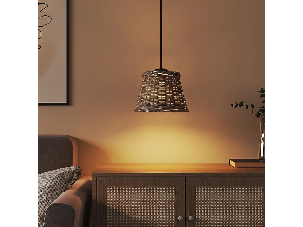 Plafondlampenkap Ø15x12 cm wicker bruin BE392484