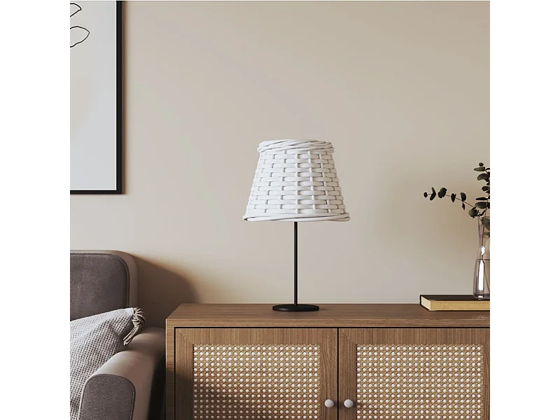 Pantalla para lámpara mimbre blanco Ø15x12 cm ES779299