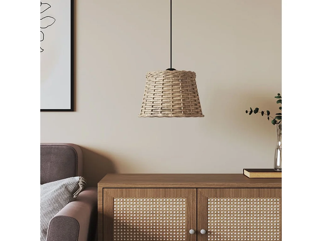 Abat-jour de plafonnier marron Ø25x17 cm osier FR666652