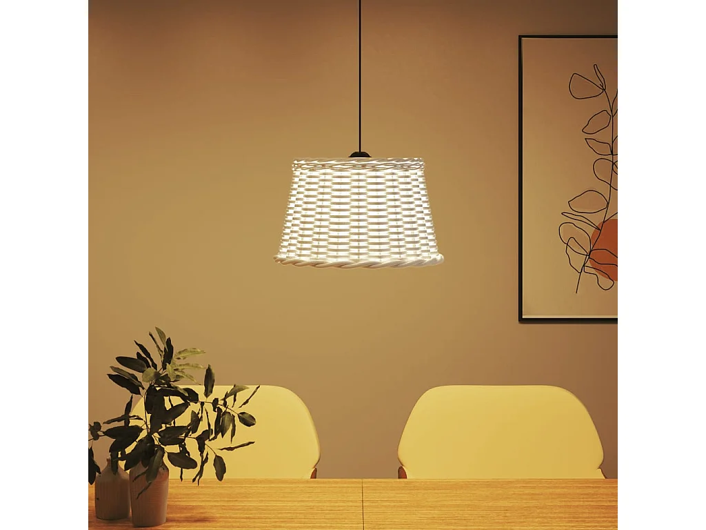 Abat-jour de plafonnier blanc Ø45x28 cm osier FR855276