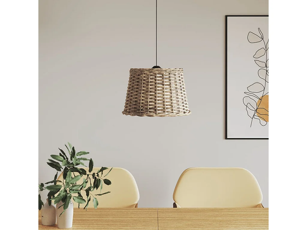 Abat-jour de plafonnier marron Ø40x26 cm osier FR825165