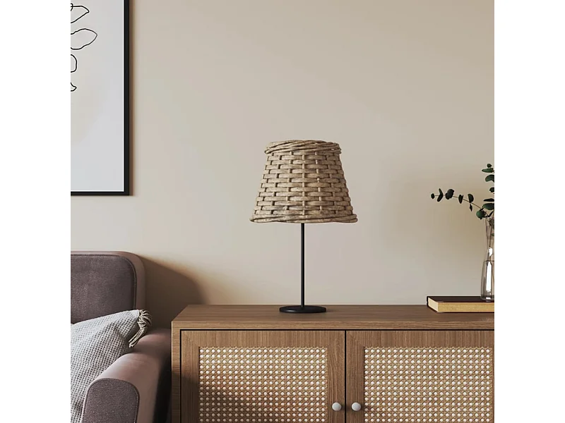 Pantalla para lámpara mimbre marrón Ø15x12 cm ES242533