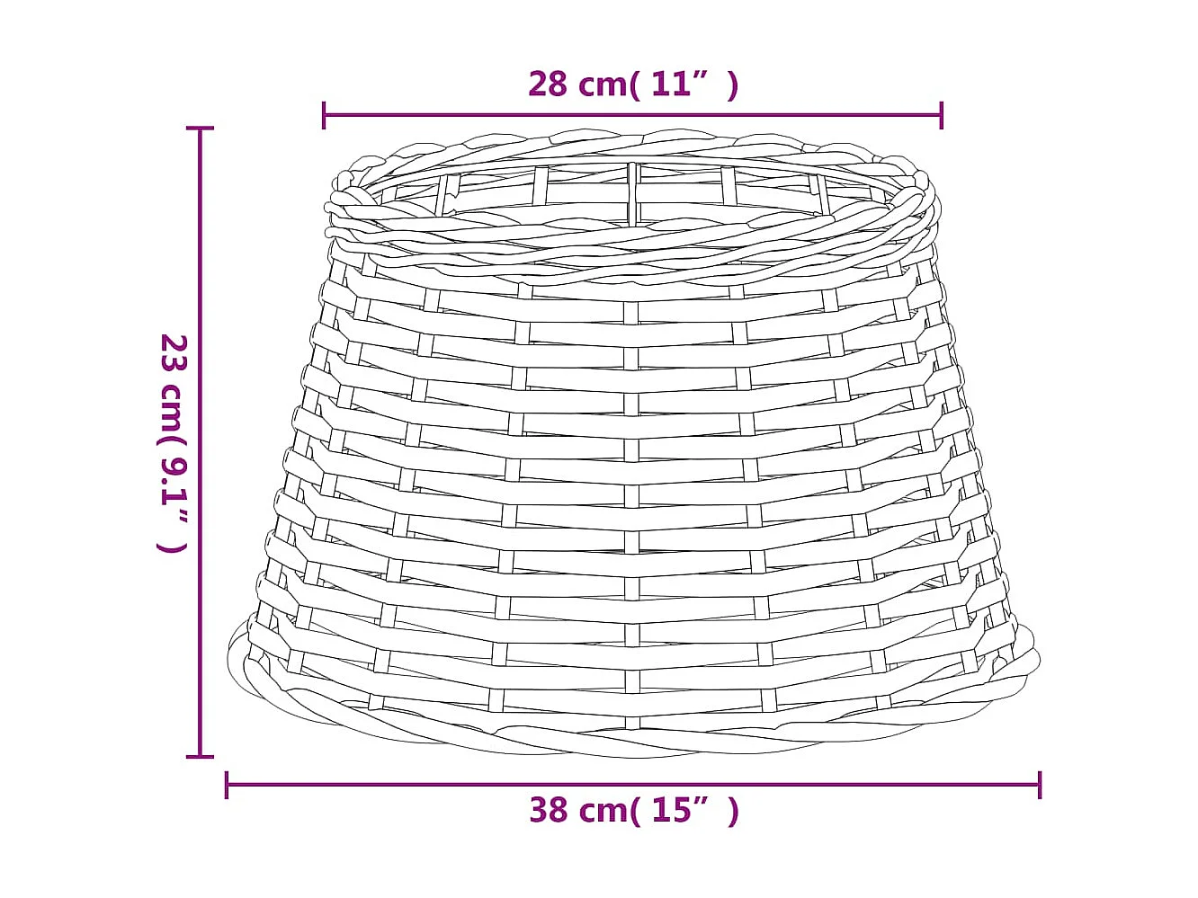 Lampenkap Ø38x23 cm wicker bruin BE735298