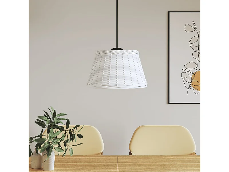 Abajur de teto Ø50x30 cm vime branco PT490265