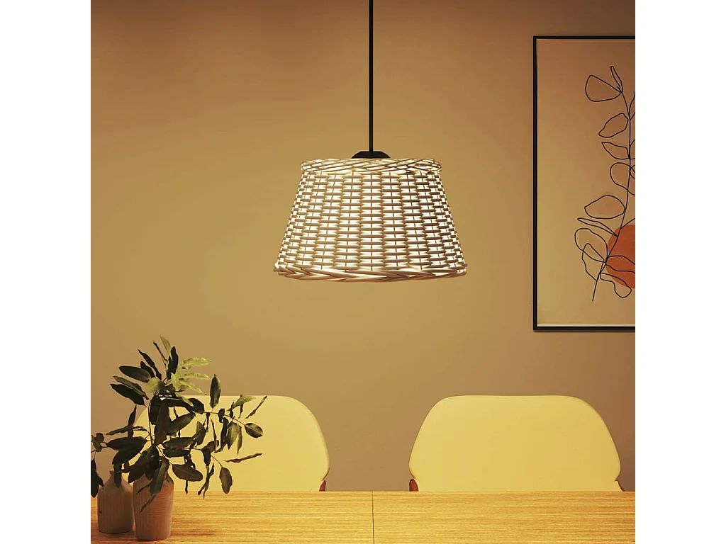 Abat-jour de plafonnier blanc Ø50x30 cm osier FR800208