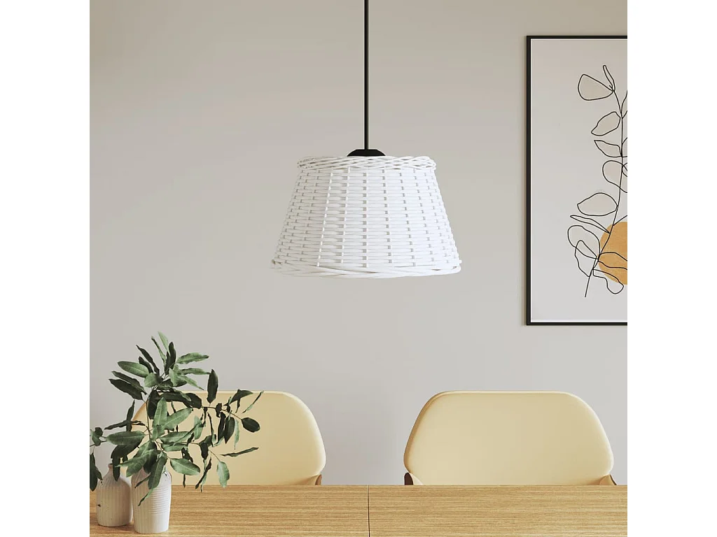 Plafondlampenkap Ø50x30 cm wicker wit BE323733