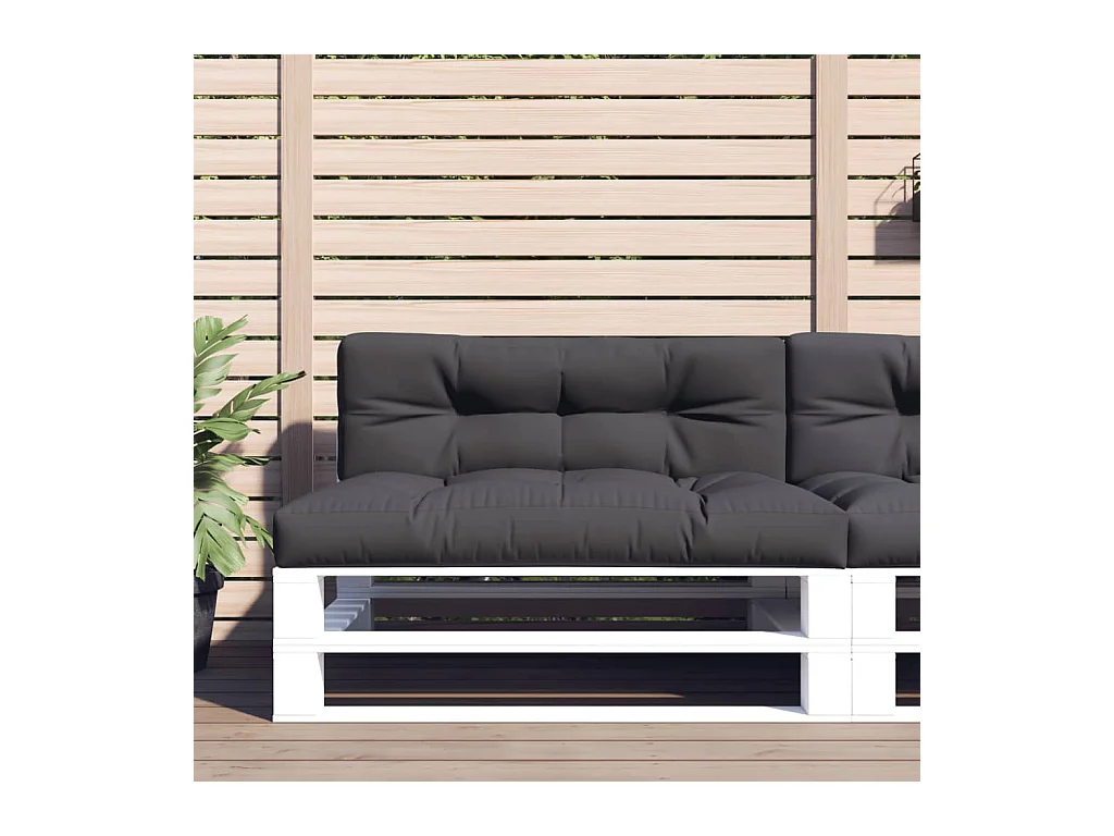 Coussins de palette lot de 2 anthracite tissu FR348266