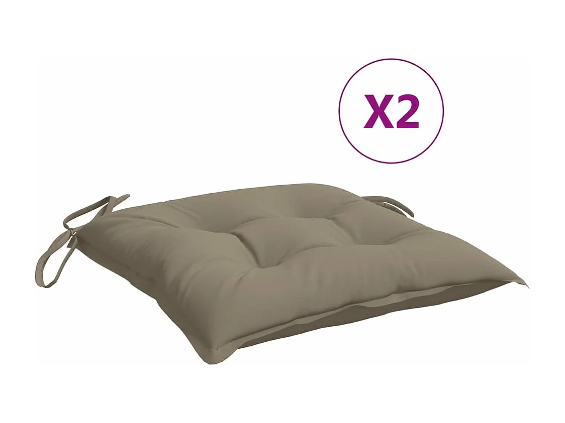 Coussins de palette lot de 2 taupe 50x50x7 cm tissu oxford FR528956