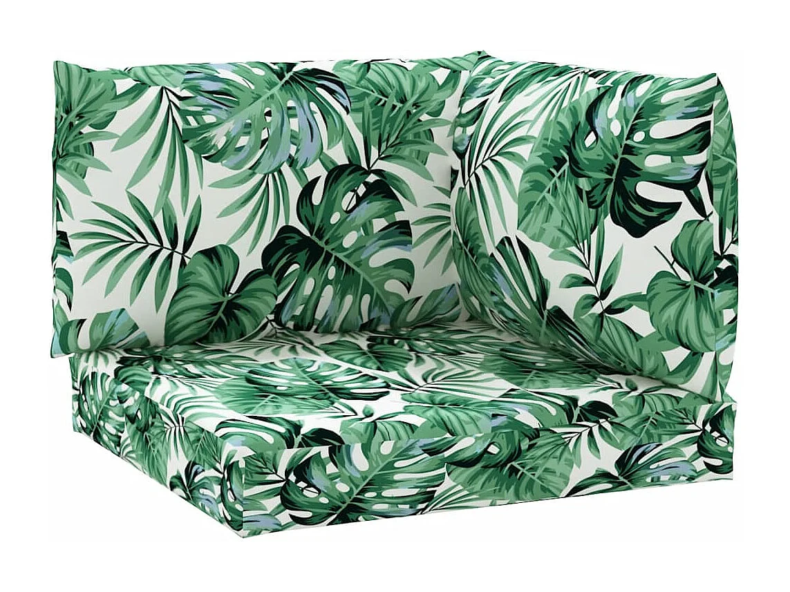 Coussins de palette lot de 3 motif de feuilles tissu Oxford FR331702