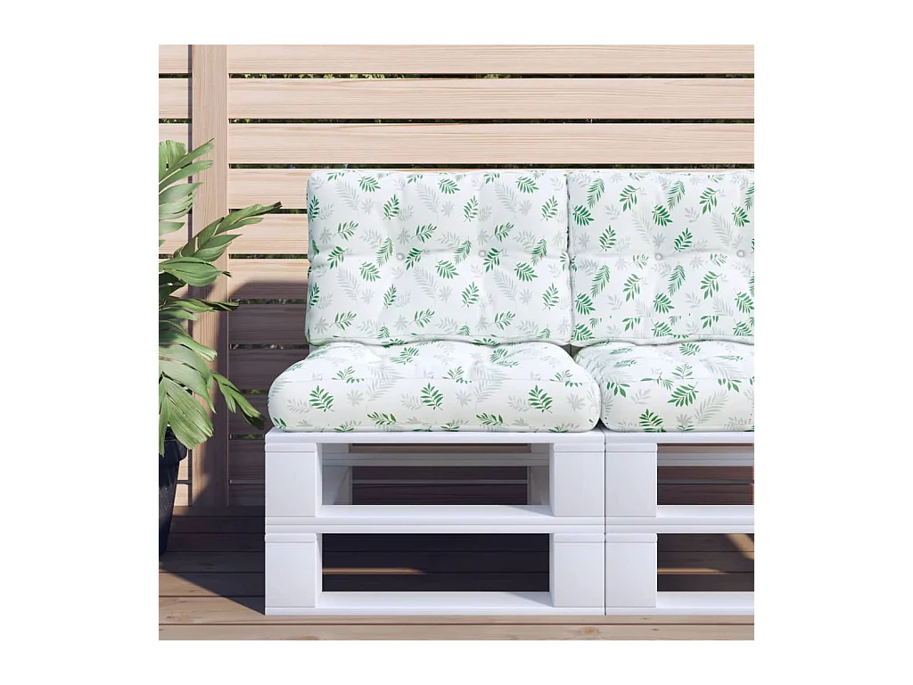 Coussins de palette lot de 2 motif de feuilles tissu FR539109