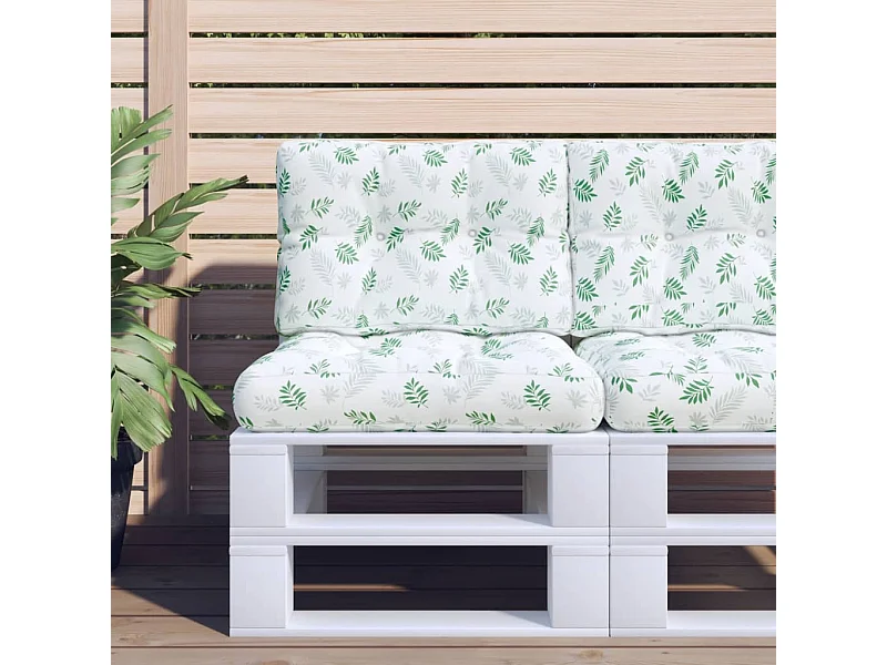 Coussins de palette lot de 2 motif de feuilles tissu FR539109