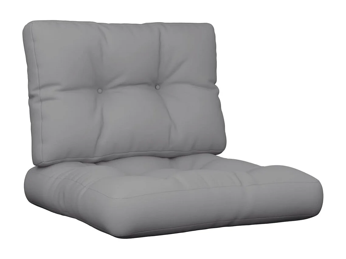 Coussins de palette lot de 2 gris tissu FR472036