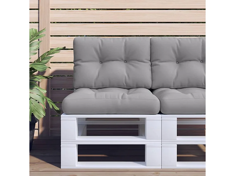 Coussins de palette lot de 2 gris tissu FR472036