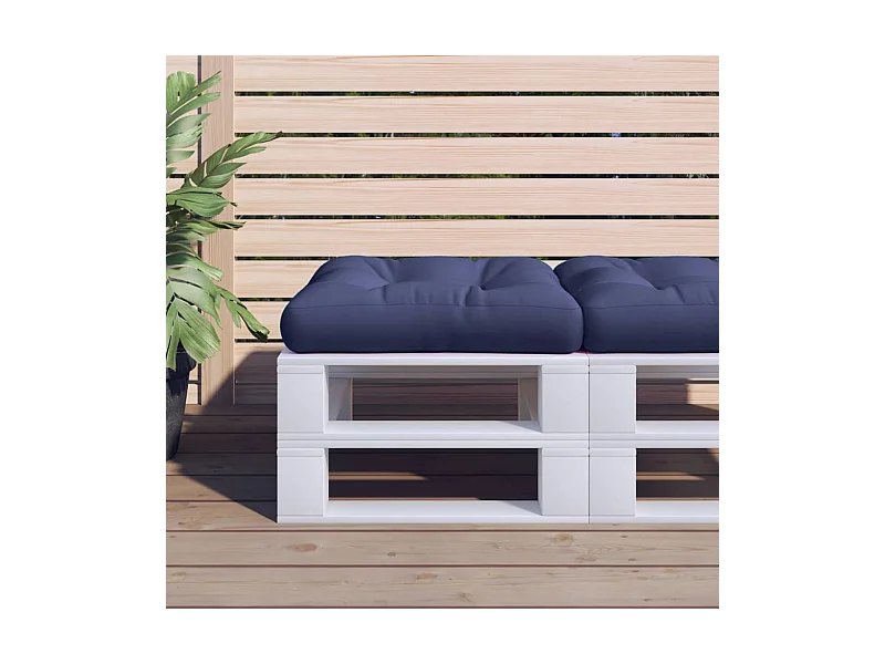 Cojín para sofá de palets de tela azul marino 60x60x12 cm ES645141