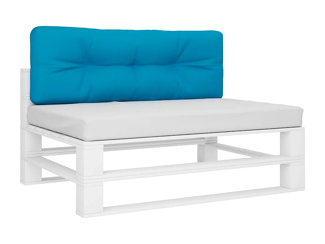 Coussin de palette bleu clair 120x40x12 cm tissu FR558214