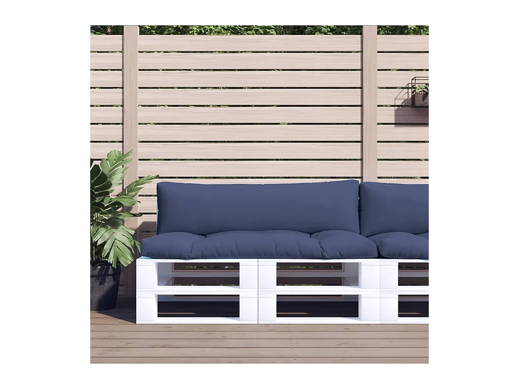 Coussins de palette lot de 2 bleu marine tissu oxford FR739457