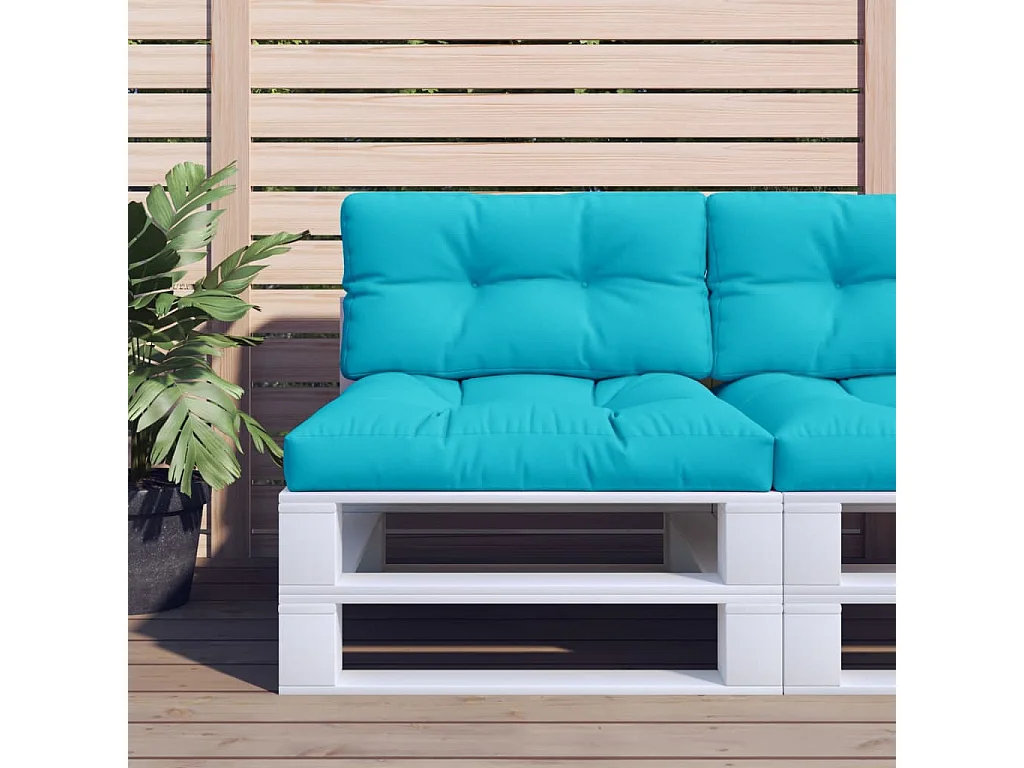 Coussin de palette turquoise 80x40x12 cm tissu FR164182