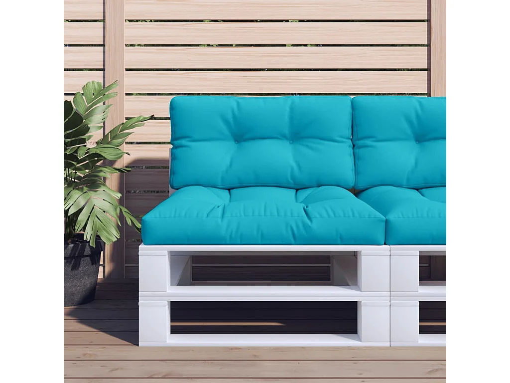 Coussins de palette lot de 2 turquoise tissu FR173951