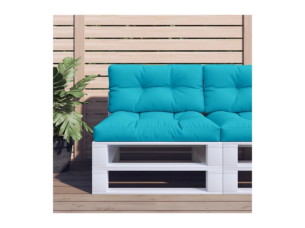Coussins de palette lot de 2 turquoise tissu FR173951