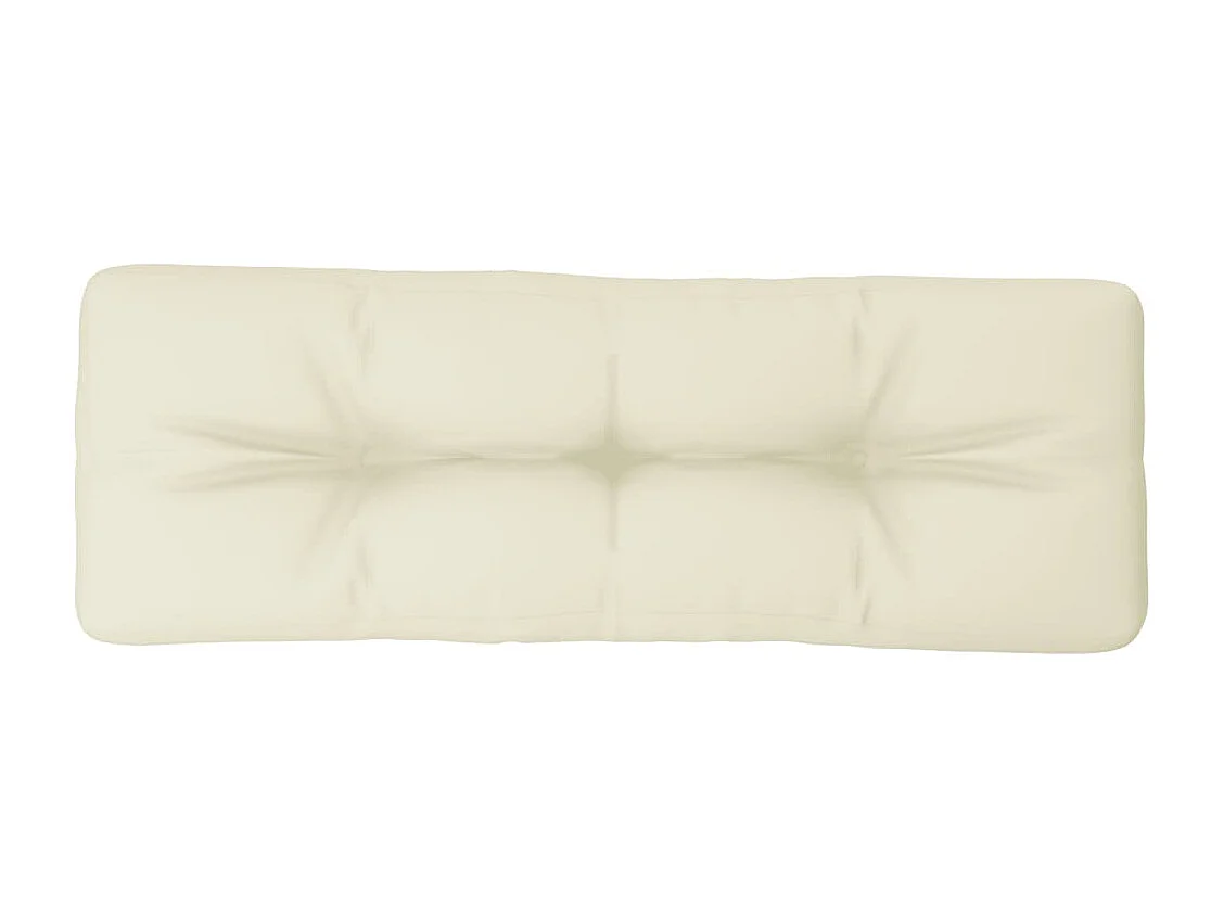 Coussin de palette crème 120x40x12 cm tissu FR621012