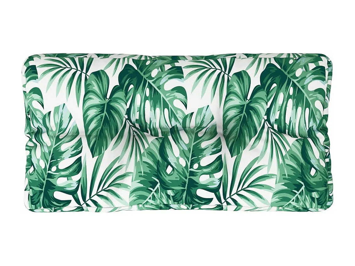 Coussin de palette motif de feuilles 70x40x12 cm tissu FR748411