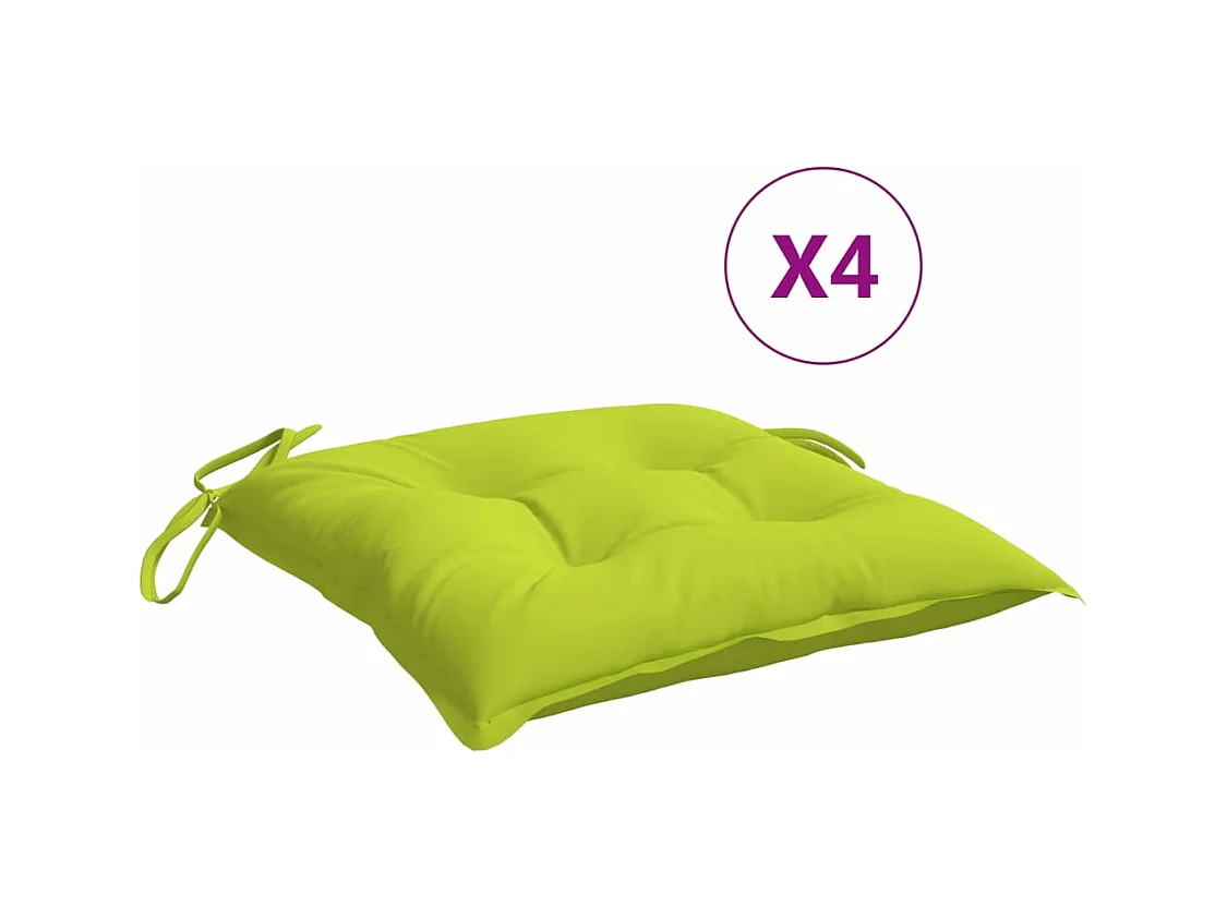 Cojines de palets de jardín 4 uds tela Oxford verde 50x50x7 cm ES565668