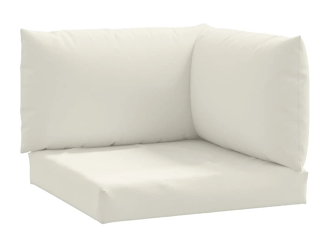 Coussins de palette lot de 3 crème mélangé tissu FR344952