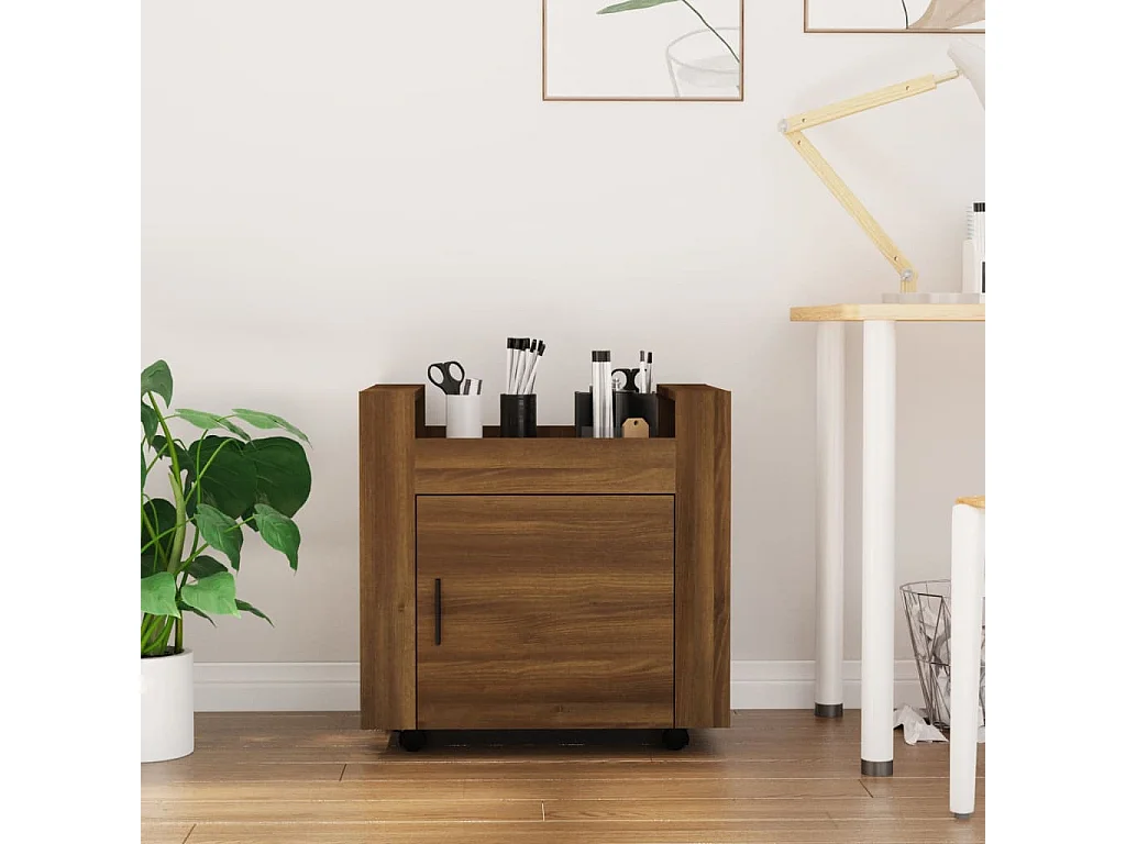 Armoire de bureau - Chariot de bureau Chêne marron 60x45x60 cm Bois d'ingénierie FR563245