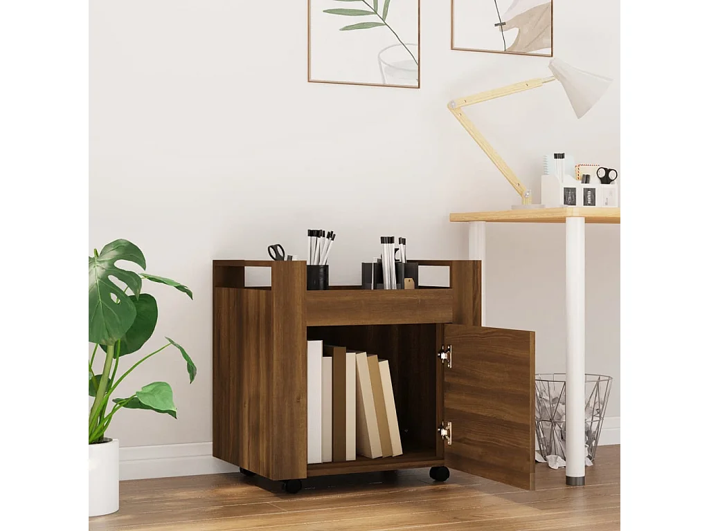Armoire de bureau - Chariot de bureau Chêne marron 60x45x60 cm Bois d'ingénierie FR563245