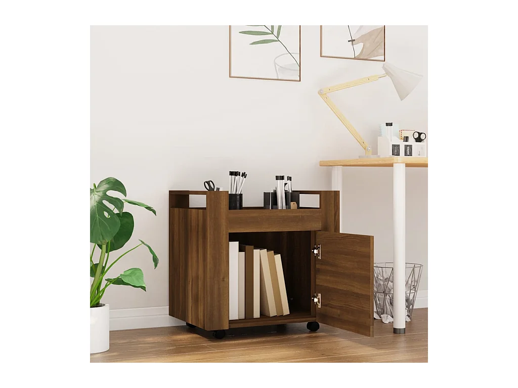Trólei secretária 60x45x60 cm deriv. madeira carvalho castanho PT186927