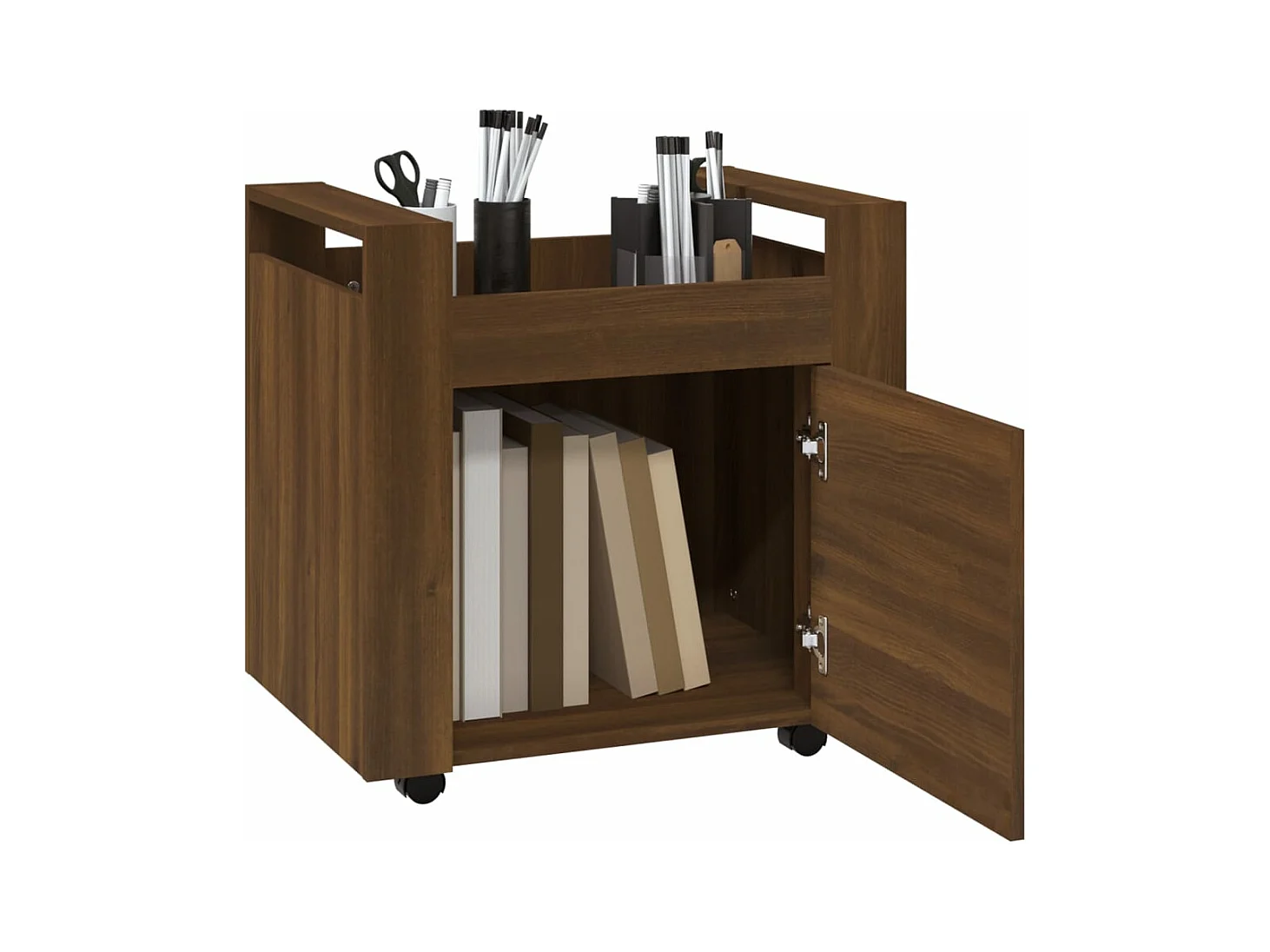 Trólei secretária 60x45x60 cm deriv. madeira carvalho castanho PT186927