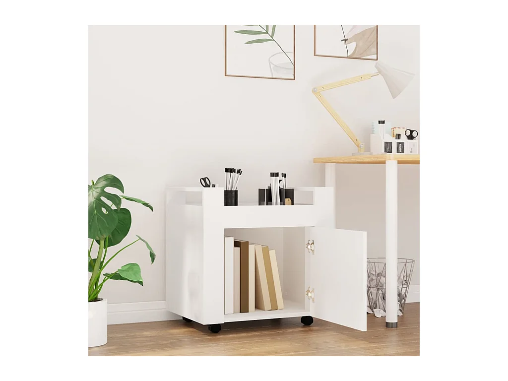 Armoire de bureau - Chariot de bureau Blanc 60x45x60 cm Bois d'ingénierie FR714306