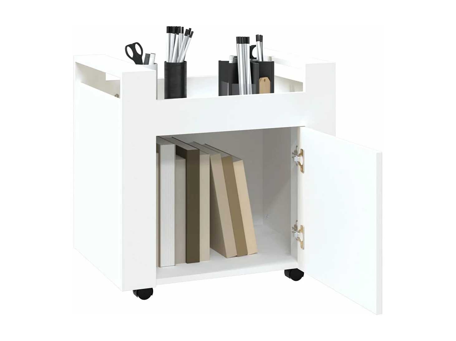 Bureaukastje 60x45x60 cm bewerkt hout wit BE942286