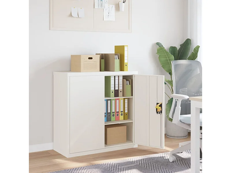 Archiefkast 90x40x90 cm staal wit BE710672