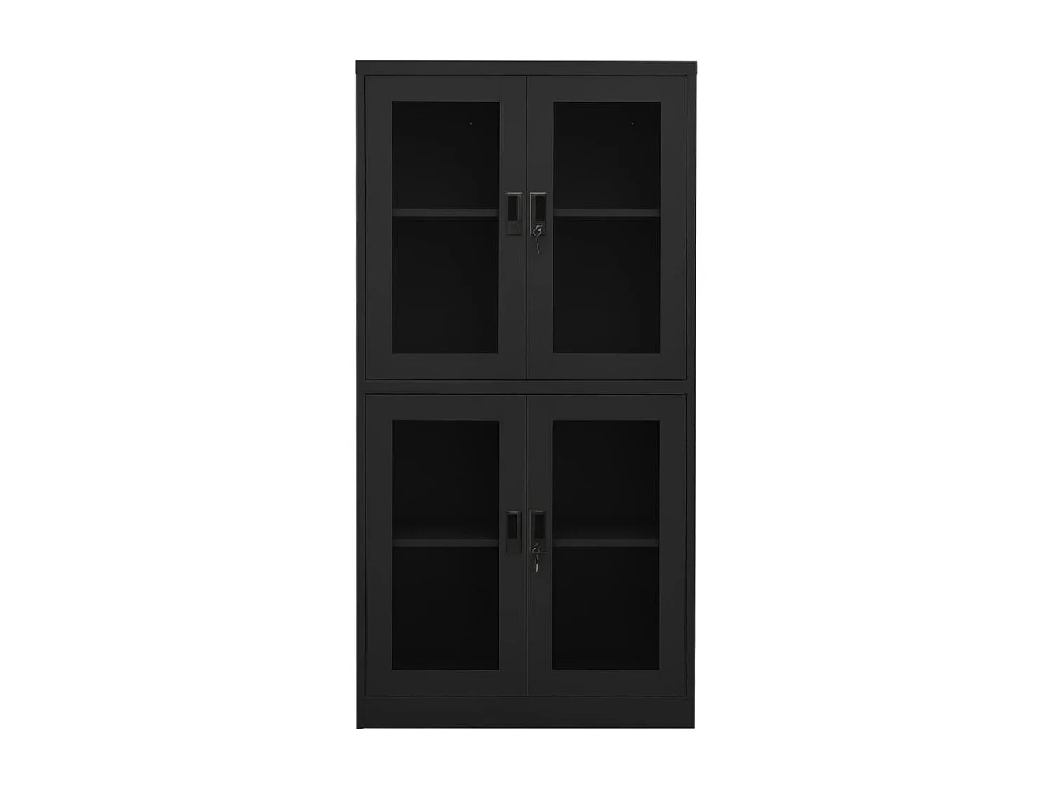 Armario oficina acero y vidrio templado antracita 90x40x180 cm ES514046