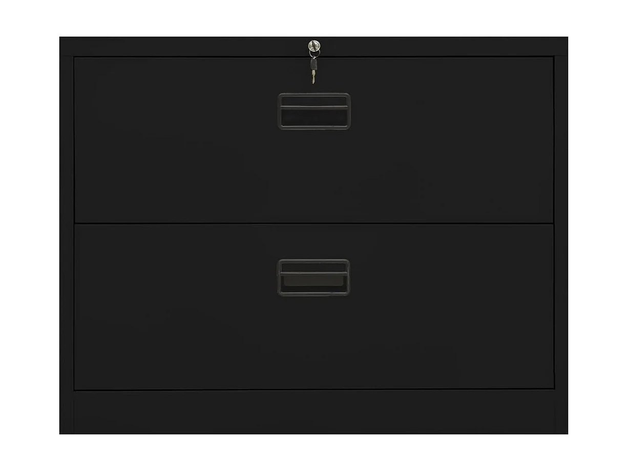 Armoire de bureau - Classeur Noir 90x46x72,5 cm Acier FR992042