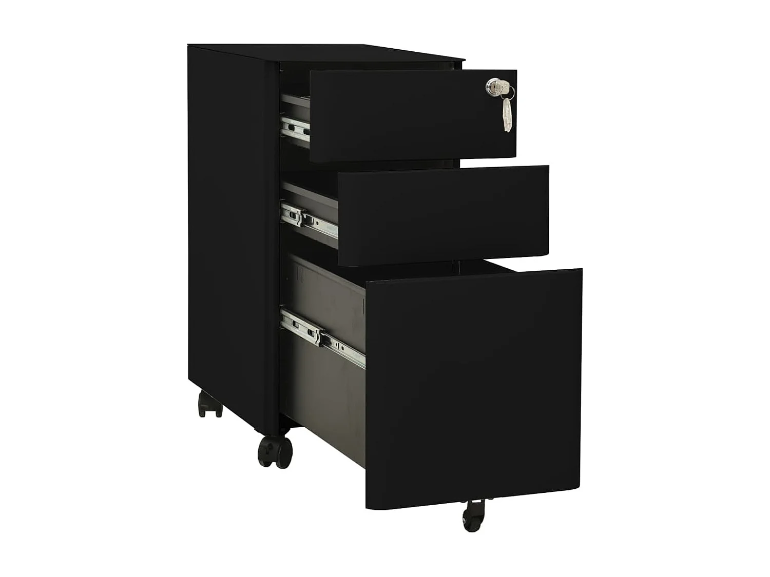 Armoire de bureau - Classeur mobile Noir 30x45x59 cm Acier FR631330