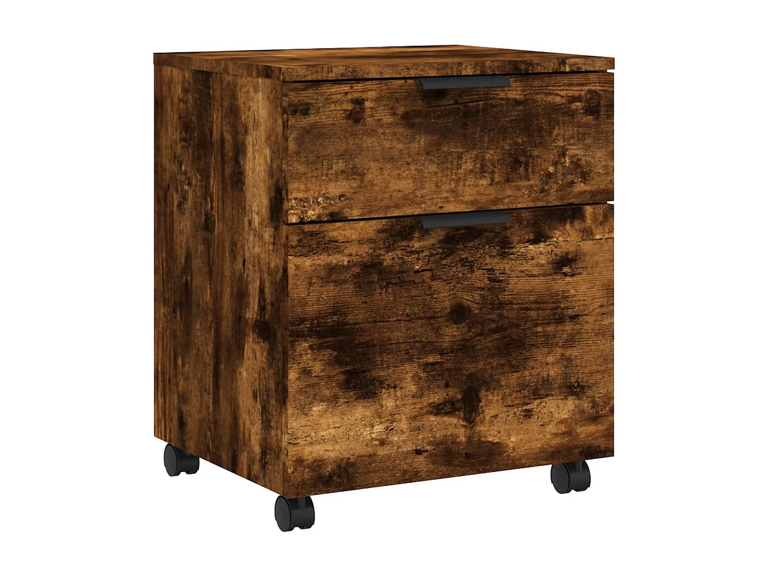 Armoire de bureau - Classeur mobile avec roues Chêne fumé 45x38x54 cm Bois FR987594